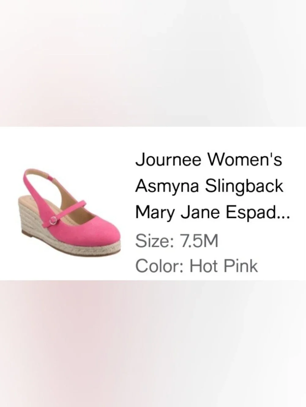 Women’s Pink Espadrille Wedge Slingback